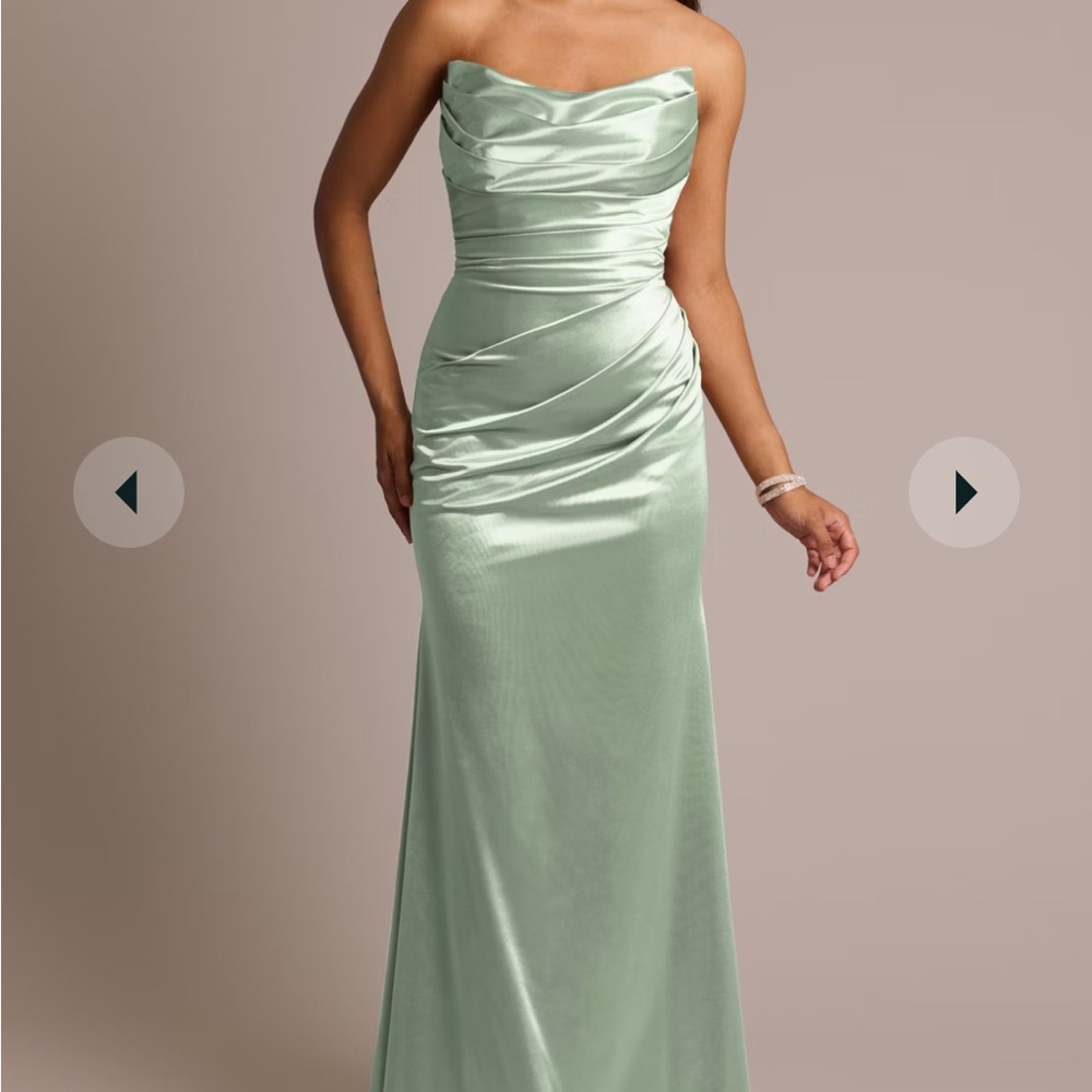 Elegant Strapless Green Evening Gown - Signature Galina from David’s Bridal